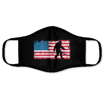 Discover Retro Bigfoot US Flag Face Masks
