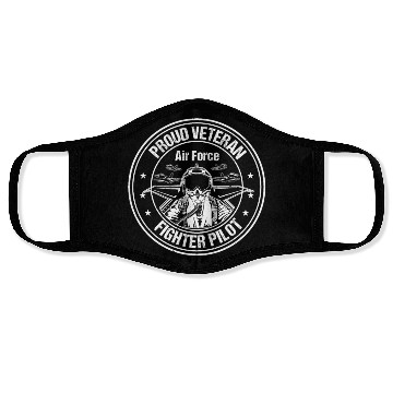 Discover Proud Air Force Veteran Fighter Pilot design Face Masks