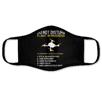 Discover Do Not Disturb Flight In Progress Drone Hobby Rc Face Masks