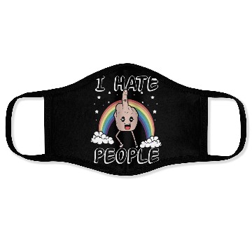 Discover I Hate People Middle Finger Funny Rainbow Gift Face Masks