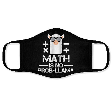 Discover Math is no prob-llama Back to school Llama Face Masks