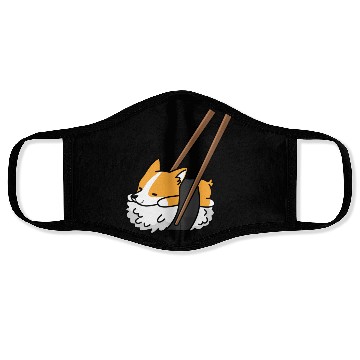 Discover Corgi Sushi Face Masks