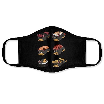 Discover Doberman Sushi Nigiri Face Masks