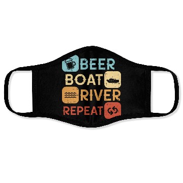 Discover Beer Boat River Repeat Face Masks