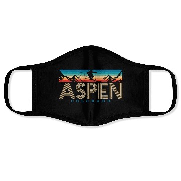 Discover Ski Aspen Colorado Vintage Face Masks