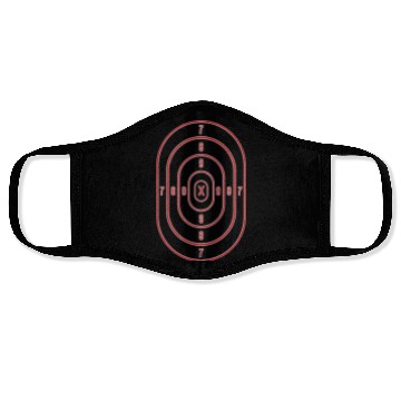 Discover Shooting Range Target Practice Sheet Red Bullseye Face Masks
