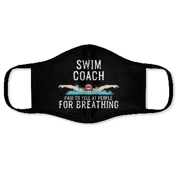 Discover Swim Coach Funny Swimming Team Workout Gift Face Masks