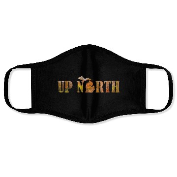 Discover Up North Michigan Fall Leaves Silhouette Design Face Masks