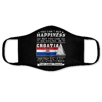 Discover Croatia sailing, sailing ship Mediterranean gift Face Masks