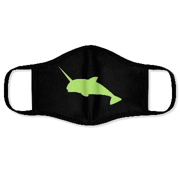 Discover Sharp narwhal in green uniwhale Face Masks