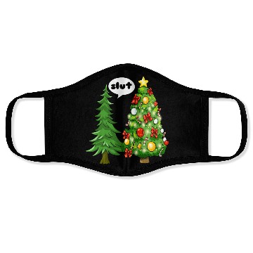 Discover Funny Christmas Tree Slut Face Masks