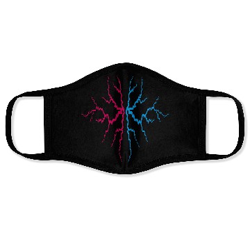 Discover colorful tattoo lightning thunder weather storm st Face Masks