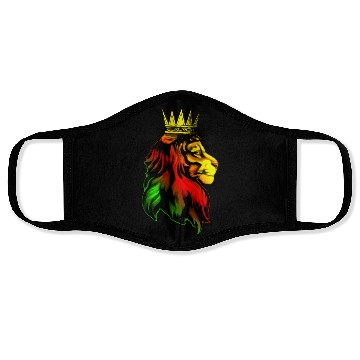 Discover Reggae rasta lion with cr Face Masks