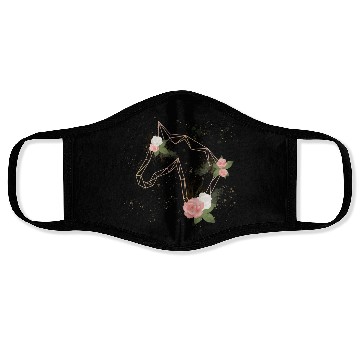 Discover Horse Vintage Roses Face Masks