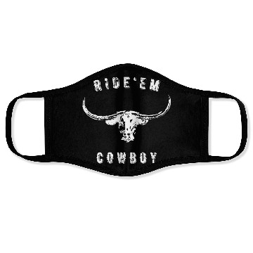 Discover Cowboy Bull - Ride'em Face Masks