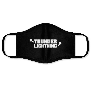 Discover Thunder and Lightning Muscle and Workout design Face Masks