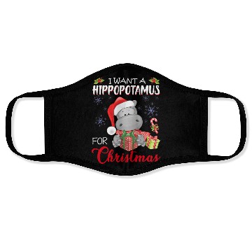 Discover I Want A Hippopotamus For Christmas Xmas Hippo Face Masks