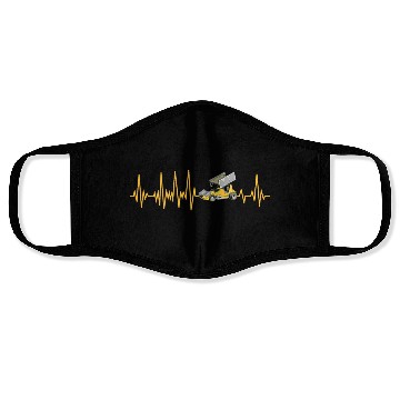 Discover Sprint Car Racing Heartbeat Pulse Face Masks
