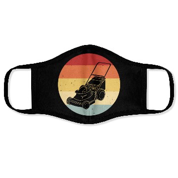 Discover Lawn Mowing Lawn Mower Vintage Retro Face Masks