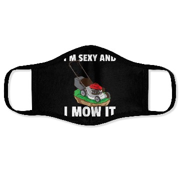 Discover lawn mowing lawn mower garden gardener Face Masks