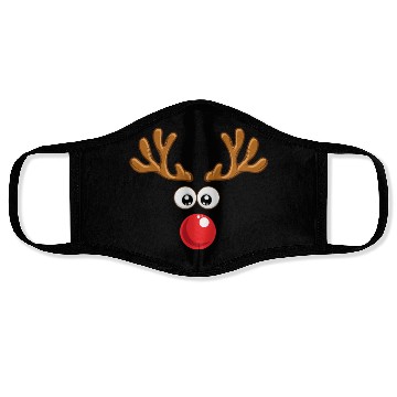 Discover Christmas Rudolph reindeer winter nature gift Face Masks
