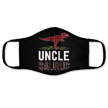 Discover Uncle Saurus T Rex Bufallo Plaid Matching Family Face Masks