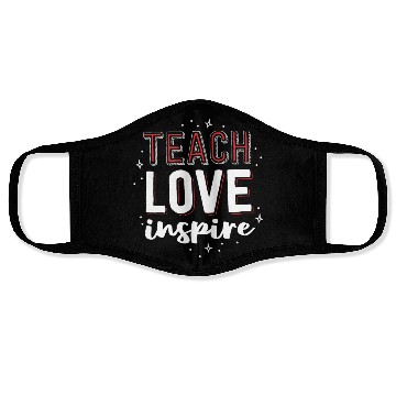 Discover Teach Love Inspire Teacher Christmas Gift School Face Masks