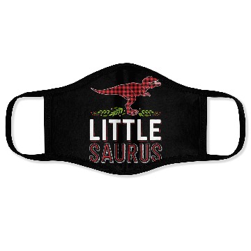 Discover Little Saurus T Rex Kid Red Plaid Matching Family Face Masks