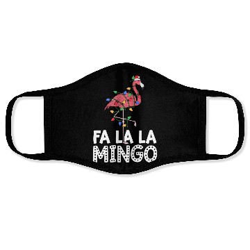 Discover Fa La La Mingo Flamingo Christmas Tree Lights Face Masks
