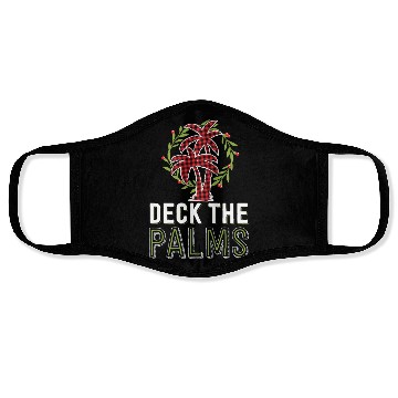Discover Deck The Palms Tropical Hawaiian Buffalo Plaid Face Masks