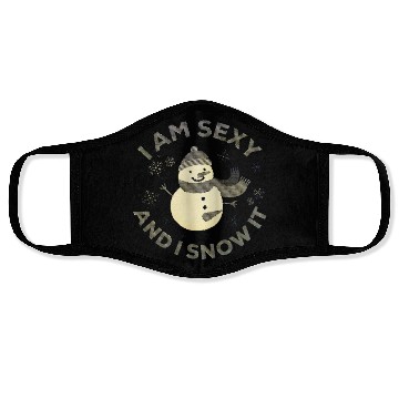 Discover Funny Sexy Snowman Slogan christmas Face Masks