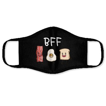 Discover Fried egg bacon and toast best friends forever Face Masks