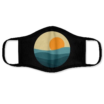 Discover Waves Sun Circle Face Masks