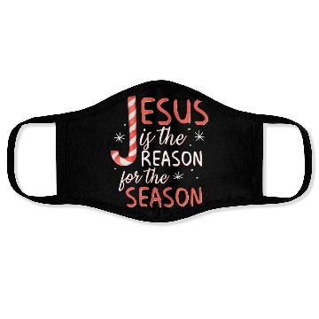 Discover Jesus Is The Reason For The Season Candy Cane Chr Face Masks