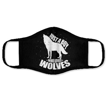 Discover Just A Boy Who Loves Wolves Face Masks
