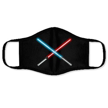Discover Red and Blue Dueling Crossed Lightsabers Face Masks