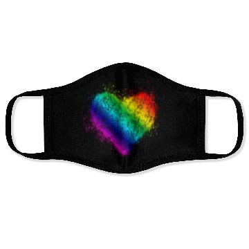 Discover Rainbow Heart Vintage <3 Face Masks