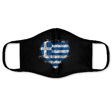 Discover Heart Greek Flag Face Masks
