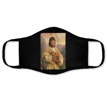 Discover Jesus Christ holding the lost sheep pp5 Face Masks