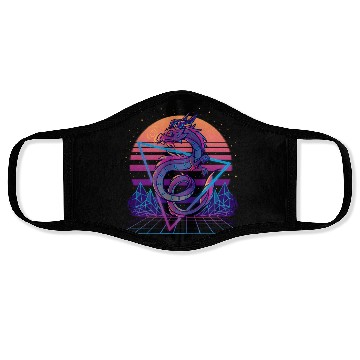 Discover RetroWave Dragon Aesthetic Face Masks