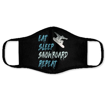 Discover eat sleep snowboard repeat winter sports gift Face Masks