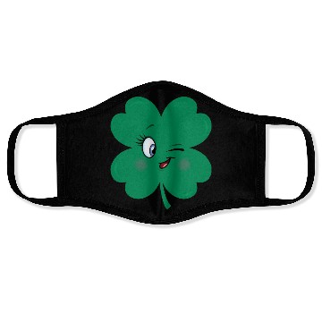Discover shamrock wink face Face Masks