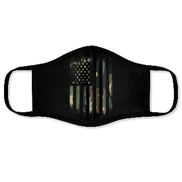 Discover Camouflage Distressed american military Flag Face Masks
