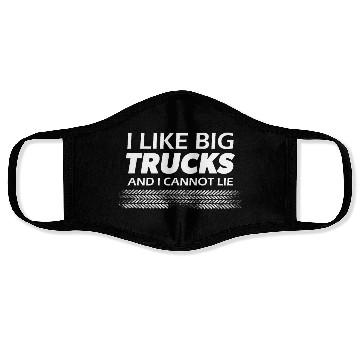 Discover I like big monster trucks l Tire tracks Face Masks