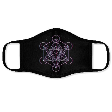 Discover Sacred Geometry Metatrons Cube Psy Trance Yoga Face Masks