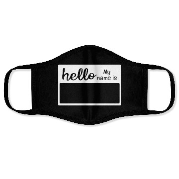 Discover Novelty Text Hello My Name Is Name Tag Quote Face Masks