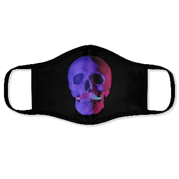 Discover Neon Mustache Skull Face Masks
