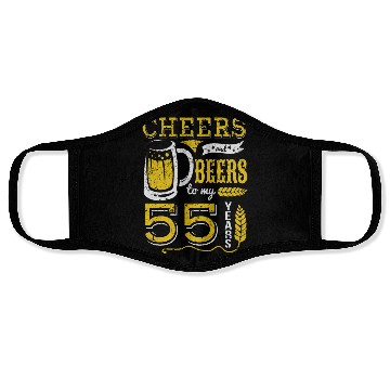Discover Cheers and Beers 55th Birthday Gift Idea Face Masks