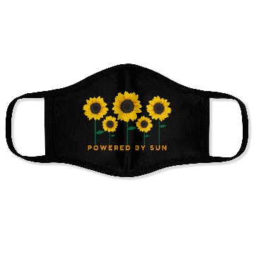 Discover Sunflower Powered By Sun Summer Gift Idea Face Masks