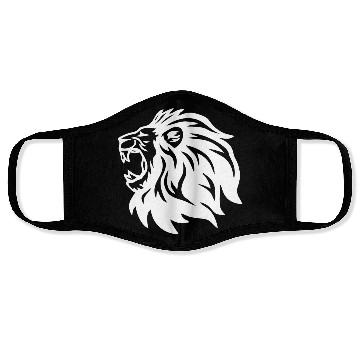 Discover roaring lion head Face Masks